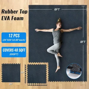 EPDM EVA Composite Rubber Floor Mats Non Slip Shock Absorbing Interlocking Pads & Tiles for Gym Equipment Sports Flooring