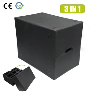 EPP 3-in-1 Plyo Box for Cardio Workouts, Black, with Handles