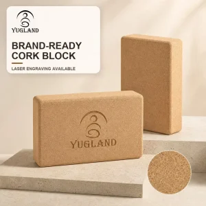 ESG-Compliant Cork Yoga Block, Eco-Friendly, High Density, Non-Slip Exercise Prop