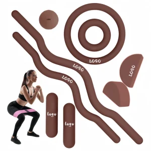 EVA Dumbbells, Ankle Weights and Pilates Ring Set in Chocolate Brown