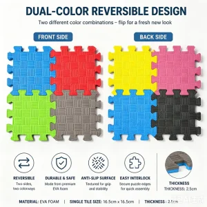 EVA Foam Interlocking Kids Play Mat Soft Non-Slip Exercise Flooring for Nursery Home Playroom