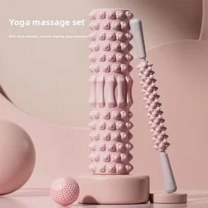 EVA Foam Roller Set 30/45cm, Massage Ball and Trigger Point Massage Stick for Muscle Recovery, Yoga and Gym Fitness
