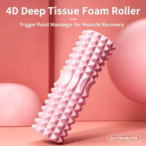 EVA Foam Roller with 4D Trigger Point and Fascia Massage for Full-Body Muscle Recovery
