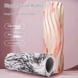 EVA Foam Roller with Striped Camouflage and Water Ripple Patterns Mace Style Hollow Muscle Relaxer for Yoga and Fitness Massage
