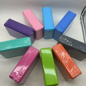 EVA Yoga Block Solid Color Non Slip Laser Logo 120g Pilates Brick for Back Stretch