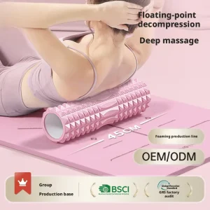 EVA Yoga Column Foam Roller Spiked Club 45cm Upgraded Hollow Fitness Roller