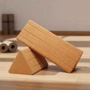 Eco-Friendly Cork Yoga Block, 3 x 6 x 9 Inches, High-Density Natural Color
