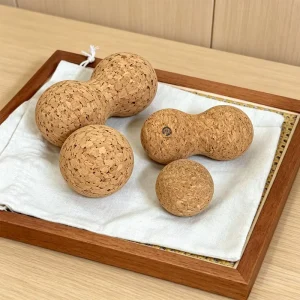 Eco Friendly Cork Yoga Peanut Massage Ball Deep Tissue Muscle Trigger Point Massager Myofascial Release Physical Therapy Tool