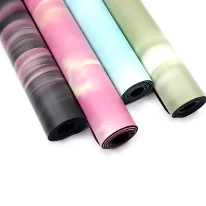 Eco-Friendly Custom Printed Natural PU Rubber Yoga Mat with Carrying Strap