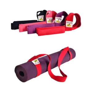Eco-Friendly Double-Sided Adhesive Polyester Yoga Strength Belt with Carrying Strap for Yoga Mat