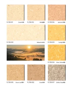 Eco-Friendly Fireproof 2mm 3mm PVC Flooring Anti-Chemical Commercial Homogeneous Vinyl Roll Sheet for School Hospital Lab