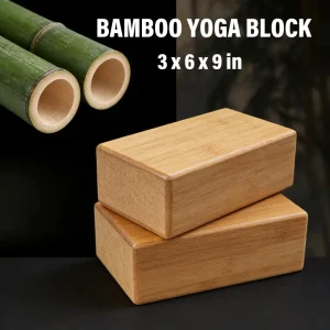 Eco-Friendly High-Density Bamboo Yoga Blocks 3x6x9 Inch Lightweight Pilates Bricks for Fitness Training
