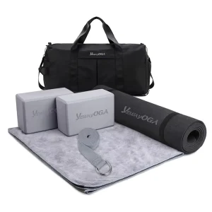Eco Friendly Latex Free OEM Yoga Mat Sets Custom Thickness Non Slip TPE Material Pilates Yoga Bag Band