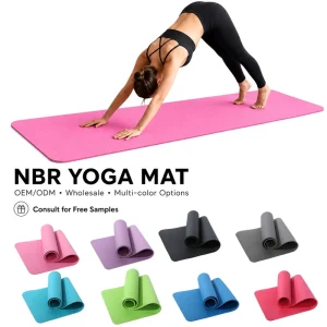 Eco Friendly NBR Yoga Mat Double Sided Non Slip for Home Yoga & Pilates Workout OEM
