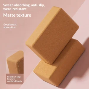 Eco-Friendly Natural Cork Yoga Block Sustainable Odorless Non-Slip Exercise Support Block