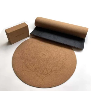 Eco Friendly Natural Rubber & Cork Yoga Set with Yoga Mat Blocks Meditation Mat Anti Slip Durable 5mm Extra Thick Factory Price