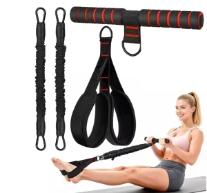 Eco-Friendly Non-Slip Latex Exercise Band Set with 90 lb to 120 lb Resistance Levels for Fitness Yoga and Bodybuilding