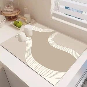Eco-Friendly PVC Quick-Dry Absorbent Dish Drying Mat for Kitchen