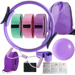 Eco-Friendly PVC Yoga Pilates Resistance Band Home Workout Kit With 25cm Yoga Ball