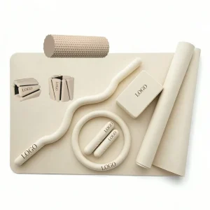 Eco Friendly Pilates Mat Kit with Resistance Bands, Silicon and Iron Accessories, Portable Home Workout Bag
