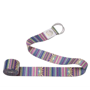 Eco-Friendly Polyester Cotton Yoga Stretch Strap Custom Printed 2-Color 6 ft Training Belt for Flexibility and Physical Therapy