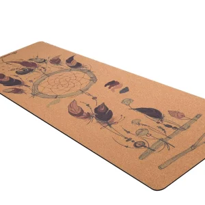 Eco-Friendly Portable Washable Folding Cork and Rubber Yoga Mats with Alignment Support