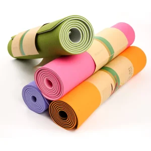 Eco Friendly Recycled TPE Yoga and Pilates Mat Anti Slip Foldable Personalized Thick 6mm with Logo Strap for Hot Yoga Travel