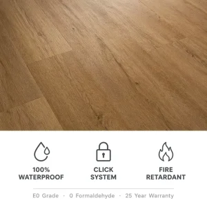 Eco Friendly Stone Plastic Composite Flooring, Durable SPC Flooring for Gym Center, UV Coating, Wood Grain Texture