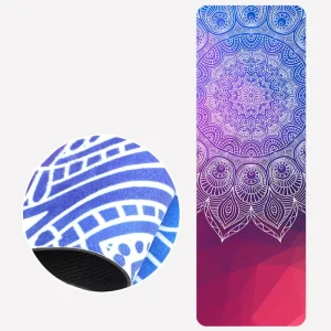 Eco Friendly Suede Natural Rubber Yoga Mat 1.5mm Thick Custom Sublimation Print Multiple Colors Foldable