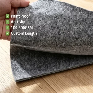 Eco Recycled Self-Adhesive Painter Floor Protection Felt Paint Resistant Absorbent Protective Carpet Cover Roll
