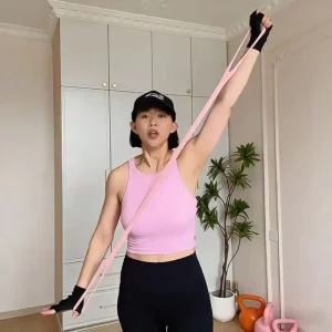 Elastic 8 Shape Pilates Straps Fitness Resistance Band Equipment for Yoga Back Stretch Gym Workout and Body Exercise Training