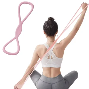 Elastic 8-Shape Resistance Band Set 15LB Pilates Physical Therapy Chest Expander