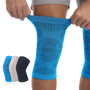 Elastic Breathable Knitted Compression Knee Sleeves, Anti-Slip, Fitness and Gym