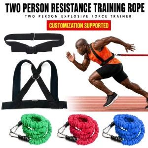 Elastic Double-Resistance Latex Training Bands for Running, Jumping and Strength Training
