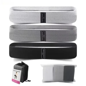 Elastic Exercise Loop 3-Piece Set, Hip Circle Fabric Resistance Bands for Leg and Home Workouts