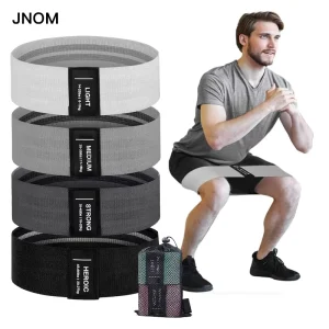 Elastic Fabric Anti-Slip Hip Resistance Loop Bands Set for Gym Squats and Glute Activation