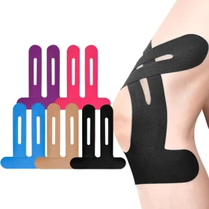 Elastic Hypoallergenic Precut Kinesiology Tape for Knee Pain Relief Athletic Sports Use