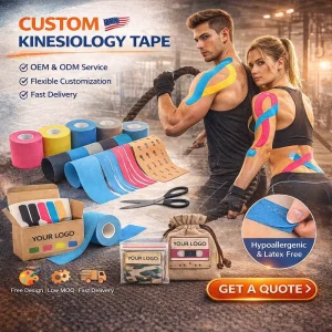Elastic Kinesiology Tape, Die-Cut Pre-Shaped Muscle Support Tape for Fitness, Rehab and Physiotherapy