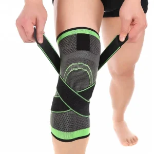 Elastic Knitted Knee Compression Sleeve with Silicone Patella Ring