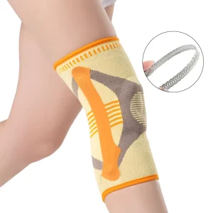 Elastic Knitted Knee Sleeve Shock-Absorbent Breathable Anti-Collision Non-Slip Knee Protector for Basketball Training