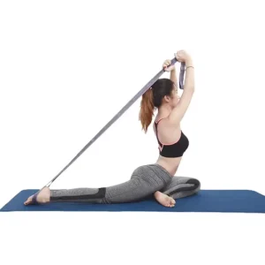 Elastic Latex Cotton Knitted Stretch Belt Yoga Strap for Body Building Gym Fitness Physical Therapy Pilates Dance Exercise