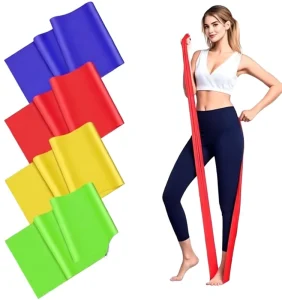 Elastic Resistance Bands for Physical Therapy, Yoga, Pilates, Home Gym, and Rehab Workouts