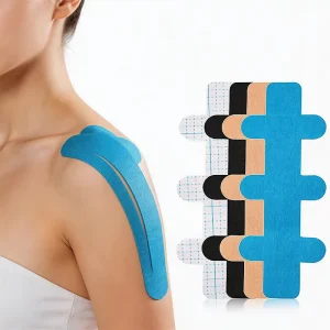 Elastic Therapeutic Muscle Shoulder Kinesiology Tape Breathable Self-Adhesive Hypoallergenic Cotton for Sports and Rehab