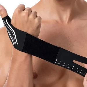 Elastic Wrist Wraps for Weightlifting and Powerlifting, Adjustable Wrist Support Bandages