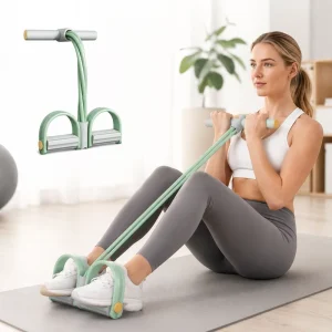 Elastic Yoga Non-Slip Portable Foot Pedal Resistance Band with Handle
