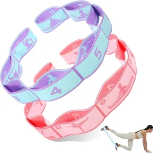 Elastic Yoga Stretching Strap with Loops for Gymnastics, Dance, and Latin Dance