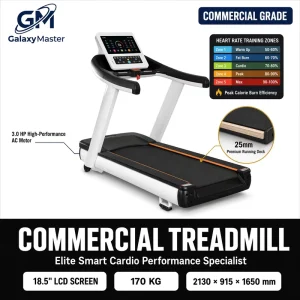 Electric Commercial Motorized Treadmill Portable Gym Fitness Equipment with Heart Rate Test for Walking 3.0HP AC Motor