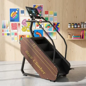 Electric Stair Climber with Mirror Display, Commercial Fitness Equipment for Gym