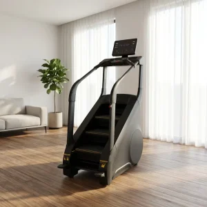 Electric Stair Climbing Machine with Electronic Brake Safety Stop, 180kg Capacity, Commercial Stair Stepper with Dual EMS