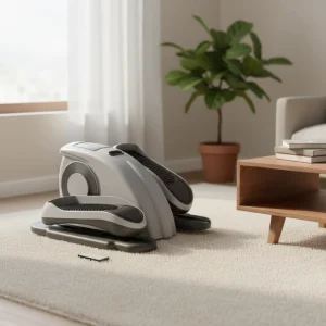 Electric Under Desk Elliptical Machine Steel+ABS Foot Pedal Leg Exerciser for Home and Office